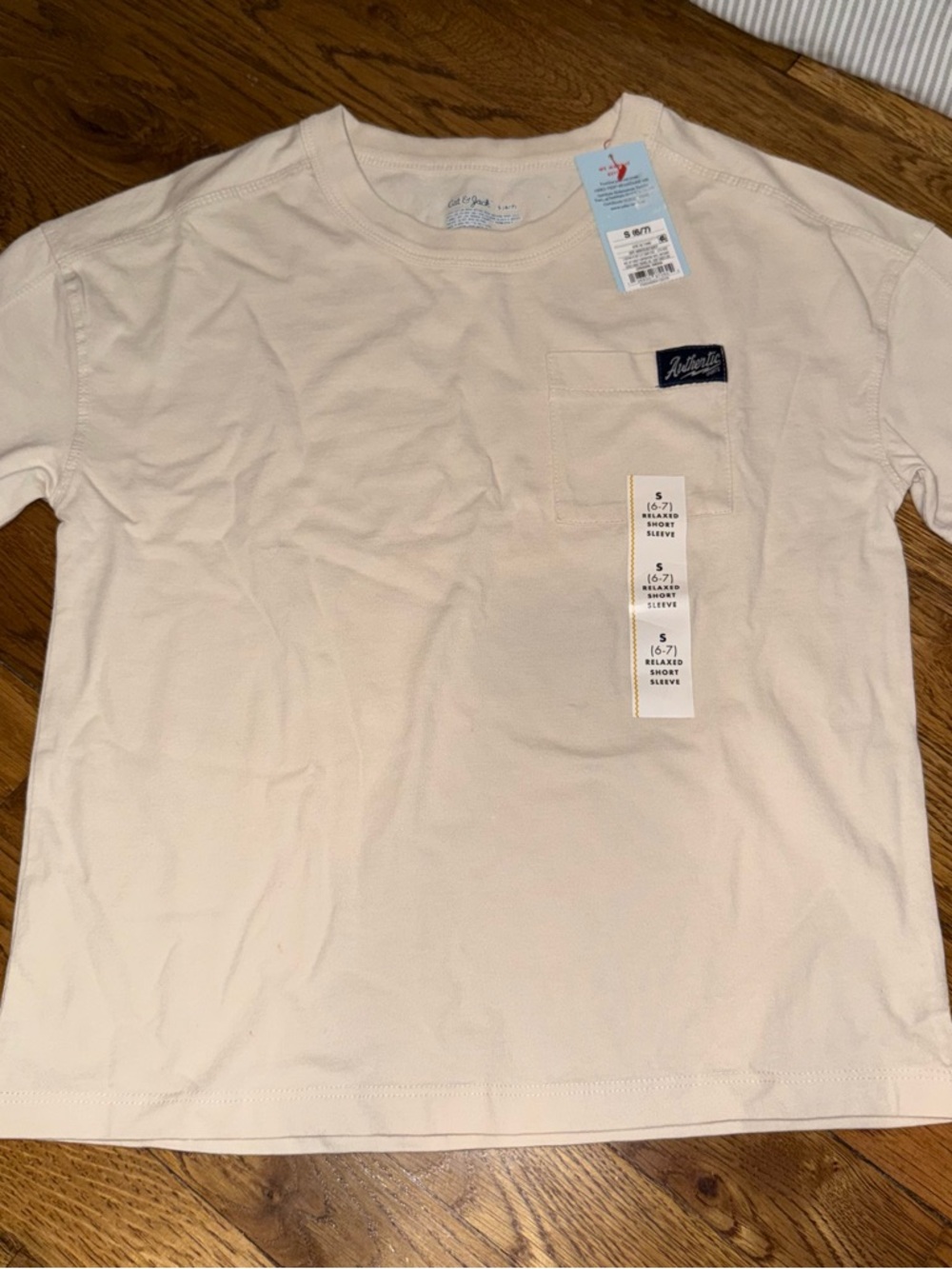Cat & Jack Short Sleeve Pocket Tee - Cream